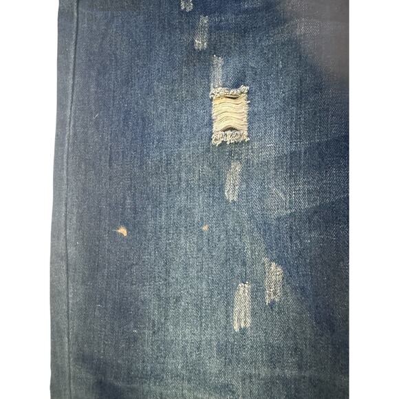 NWT American Bazi 13 Juniors Blue Boyfriend High Rise Distressed Jeans #5517 - Picture 15 of 16